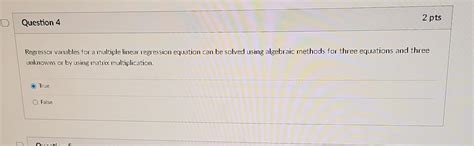 Solved Regressor variables for a multiple linear regression | Chegg.com