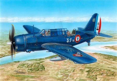 Curtiss SB2C-5 Helldiver French Aéronavale, Indochina, 1954. Art by ...