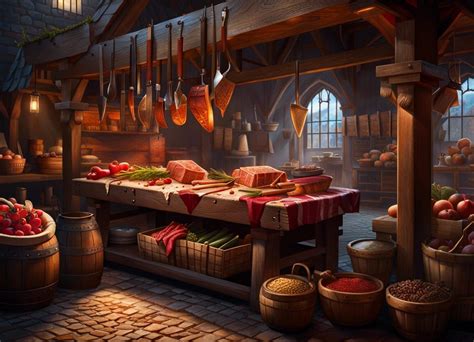 Medieval Market, The Butcher’s Shop - AI Generated Artwork - NightCafe Creator