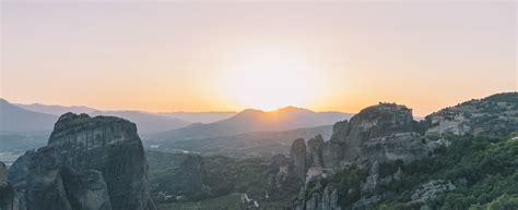 Sunset from Meteora | Motorcycle Diaries