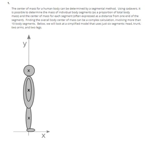 Solved The center of mass for a human body can be determined | Chegg.com