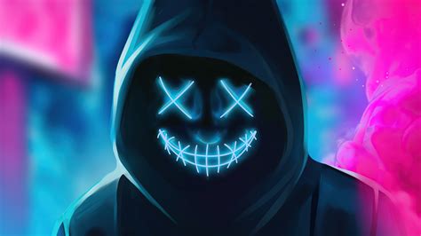 Neon Guy Mask Smiling 4k Wallpaper,HD Artist Wallpapers,4k Wallpapers,Images,Backgrounds,Photos ...
