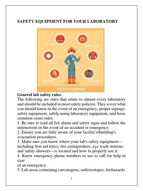 Safety Equipment For Your Laboratory | PDF | Laboratories | Occupational Safety And Health