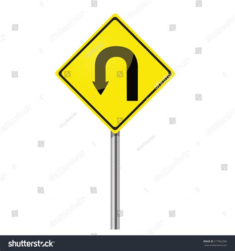 Turn Back Road Sign Vector Illustration Stock Vector (Royalty Free ...