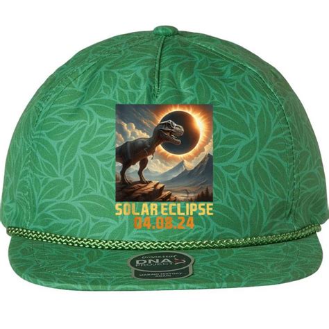 Solar Eclipse 2024 Dinosaur Wearing Solar Eclipse Glasses Aloha Rope Hat | TeeShirtPalace