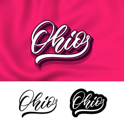 Premium Vector | Ohio hand lettering design modern calligraphy vector illustration ohio text ...