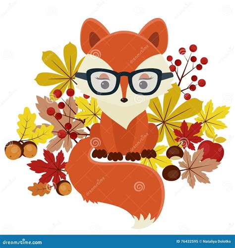 Autumn/fall fox stock vector. Illustration of october - 76432595