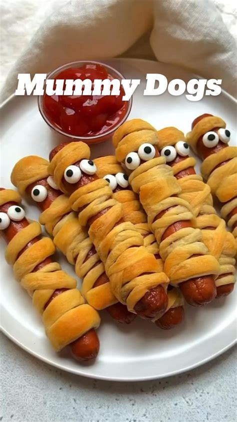 Mummy Dogs | Halloween Treat Ideas | Recetas de comida, Recetas de comidas faciles, Comida de ...