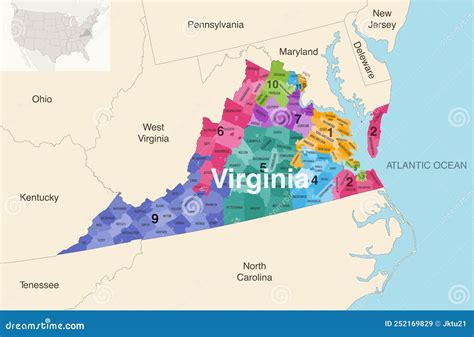 Virginia Counties Vector Map Royalty-Free Stock Photo | CartoonDealer ...