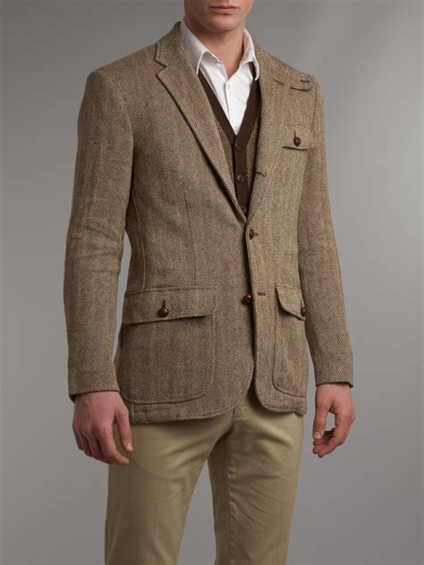 Polo ralph lauren Tweed Blazer in Brown for Men | Lyst