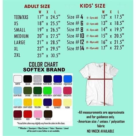 Softex Color Chart