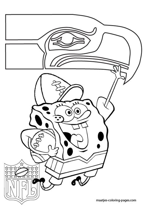 Seattle Seahawks - Spongebob - Coloring Pages