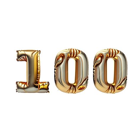 Premium AI Image | 100 gold number gold balloons number 100 anniversary