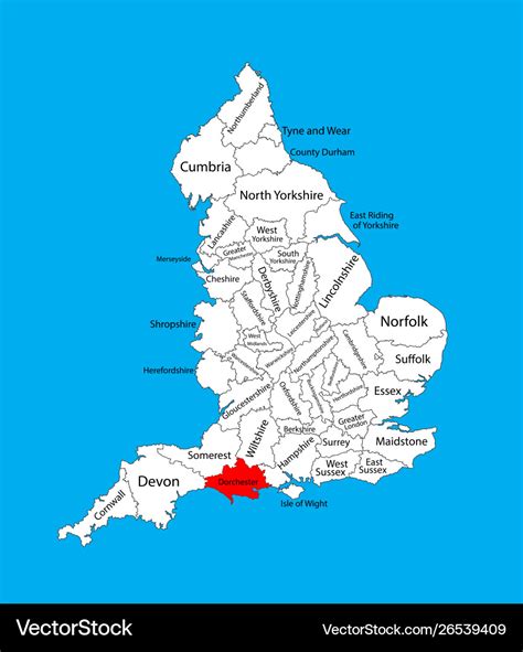 Map dorset in south west england united kingdom Vector Image