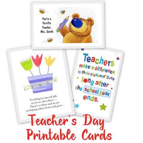 20 Awesome Teachers' Day card Ideas with Free Printables