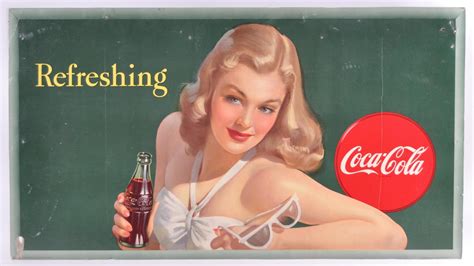 Lot - Antique 1947 Coca-Cola Advertising Cardboard Sign