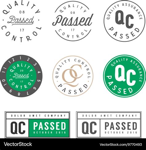 Quality control passed stamps and stickers Vector Image