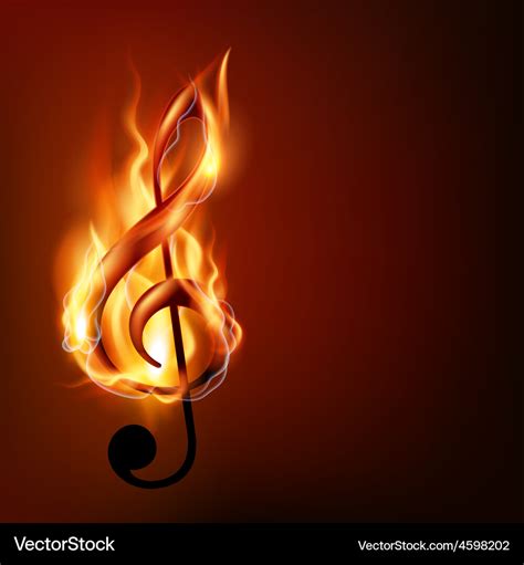 Burning music note Royalty Free Vector Image - VectorStock