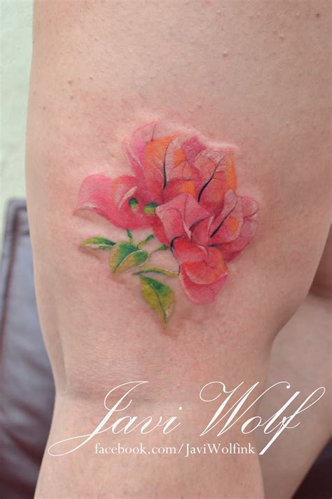 Bougainvillea, no lines, watercolor. One of the best bougainvillea tattoos I have seen, and this ...