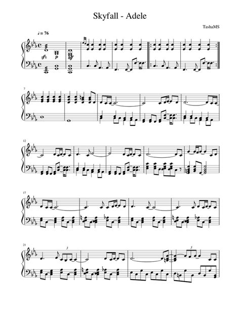 Skyfall - Adele Sheet music for Piano | Download free in PDF or MIDI | Musescore.com