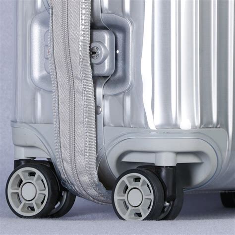 Luggage Cover Protector Clear PVC Suitcase Protective Cover with Grey ...