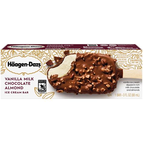 HAAGEN-DAZS Vanilla Milk Chocolate Almond Ice Cream Bar 3 fl. oz. Box ...