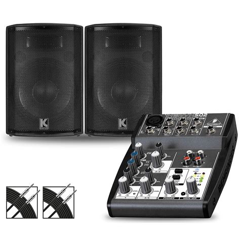 Behringer XENYX 502 Mixer and Kustom HiPAC Speakers 12" Mains ...