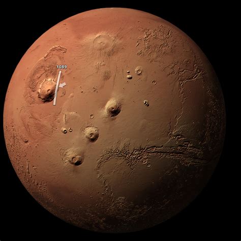 Olympus Mons on Mars has a height of nearly 22 km and is as big as France on Earth : r/space