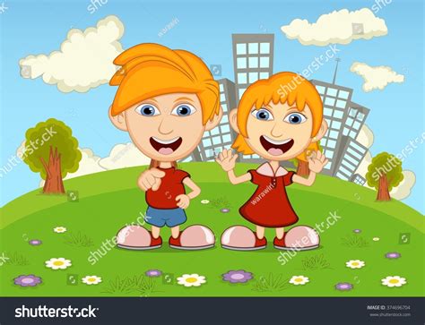 Children Playing Park Cartoon Vector Illustration Stock Vector (Royalty ...