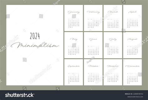 Calendar 2024 Trendy Minimalist Style Set Stock Vector (Royalty Free) 2284978753 | Shutterstock