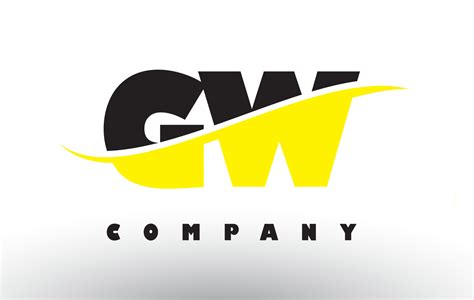 GW G W Black and Yellow Letter Logo with Swoosh. 5040998 Vector Art at ...