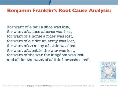 Benjamin Franklin’s Root Cause Analysis: