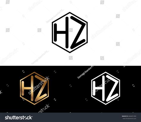 Hz Initial Letters Linked Hexagon Shape Stock Vector (Royalty Free ...