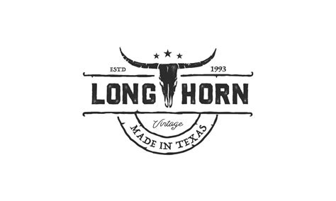 Texas Longhorn logo, Country Western Bull Cattle Vintage Retro Logo ...