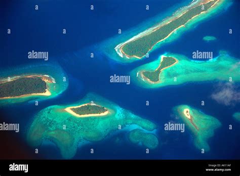 Aerial view of Kwajelein atoll Marshall Islands North Pacific Stock ...