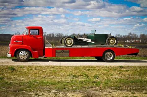 1956 Ford COE, C750, Vintage Car Hauler, 20' flatbed truck, Freshly ...