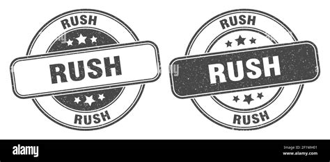 rush stamp. rush sign. round grunge label Stock Vector Image & Art - Alamy