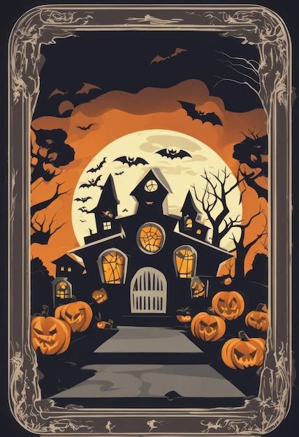 Premium AI Image | Creepy and Spooky Retro Style Halloween Poster