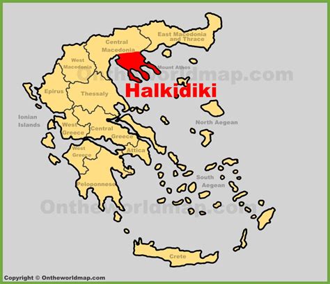 Halkidiki location on the Greece map - Ontheworldmap.com