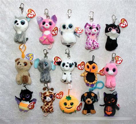 TY Beanie Boos Plush Toys Keychain Simulation Animal TY Stuffed Animals Pendant Keychain Super ...