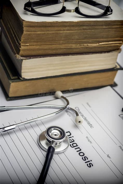 Medicine Books Next To Syringes Vintage And Stethoscope Stock Photo - Image of concept ...