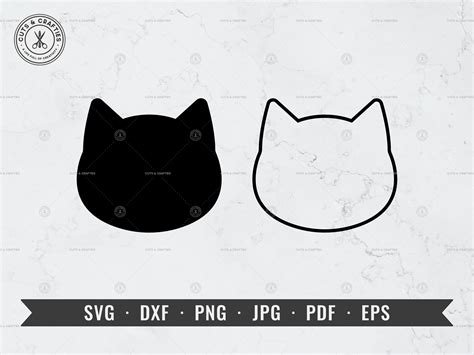 Cat Svg Cat Head Svg Cat Outline Svg Cat Face Svg Dxf Png - Etsy Sweden