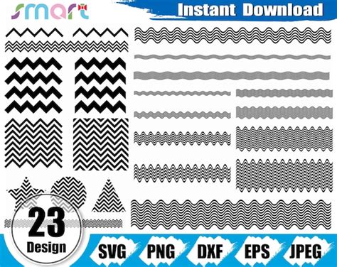 Wavy Line Svg Bundlezigzag Line Svgsquiggly Wavy Svg Frame | Etsy