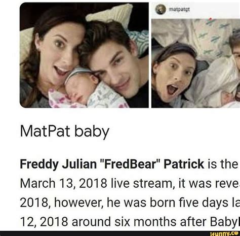 MatPat baby Freddy Julian "FredBear" Patrick is the March 13, 2018 live ...