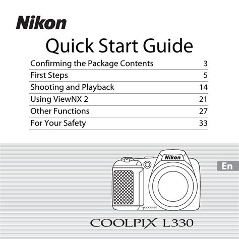 NIKON COOLPIX L330 QUICK START MANUAL Pdf Download | ManualsLib