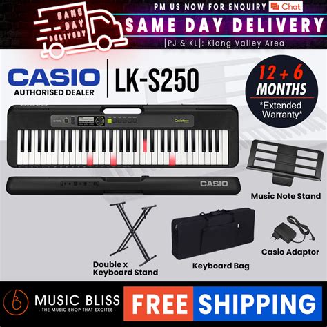 Casio LK-S250 61-Keys Casiotone Keyboard with FREE Keyboard Stand (LKS250 / LK S250) | Music ...