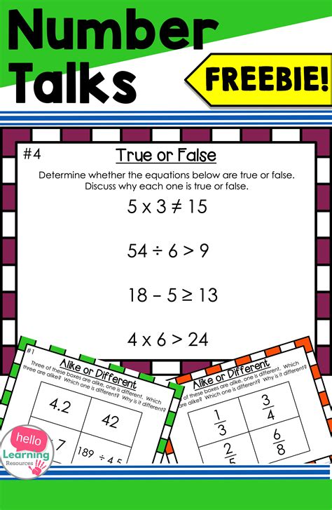 Number Talks Freebie! | Number talks, Upper elementary math, Free math