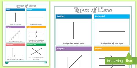 Types of Lines in Math Display Poster | Twinkl - Twinkl