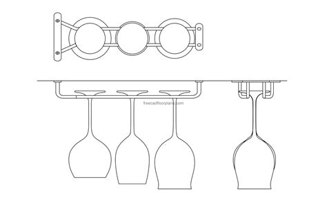 Glass Hanger Rack - Free CAD Drawings
