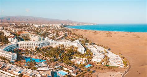 Aerial View of the Maspalomas Dunes on the Gran Canaria Island. Editorial Image - Image of ...